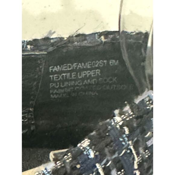 Steve Madden Famed Tweed Loafer Womens Shoe Size 6M Blue Silver Slip On Chain - Picture 6 of 6